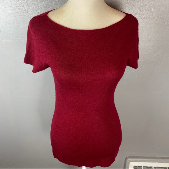 Donna Karan Collection red cashmere silk sweater S - Picture 5 of 7